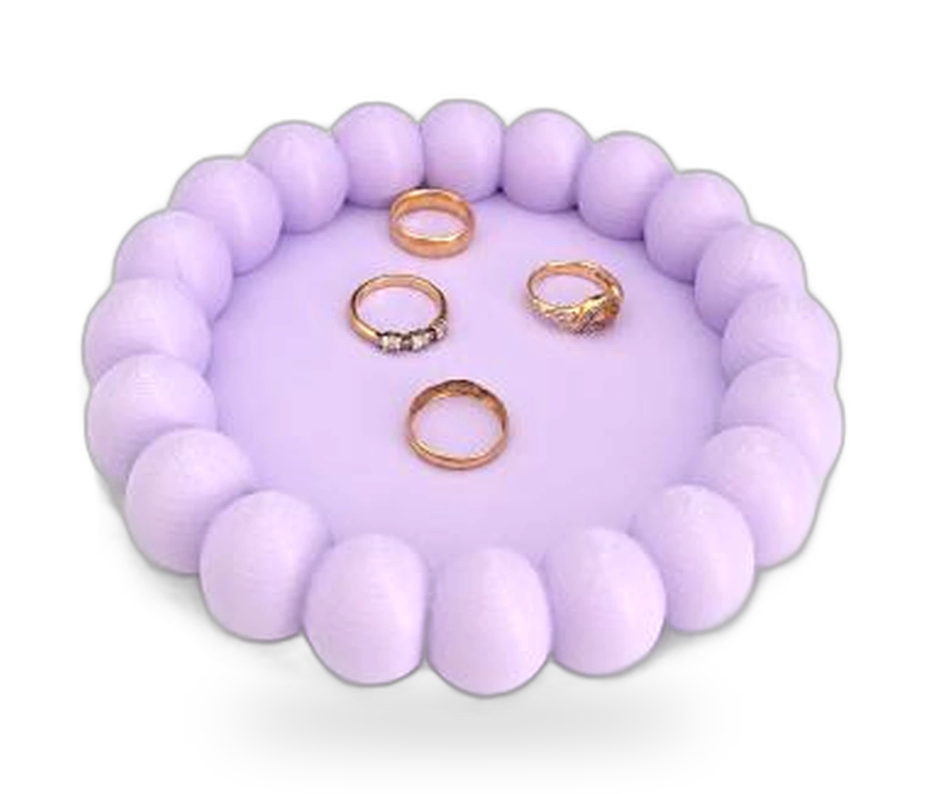 Porta-Joias Bubble produzido em impressão 3D, com tampa e textura bubble