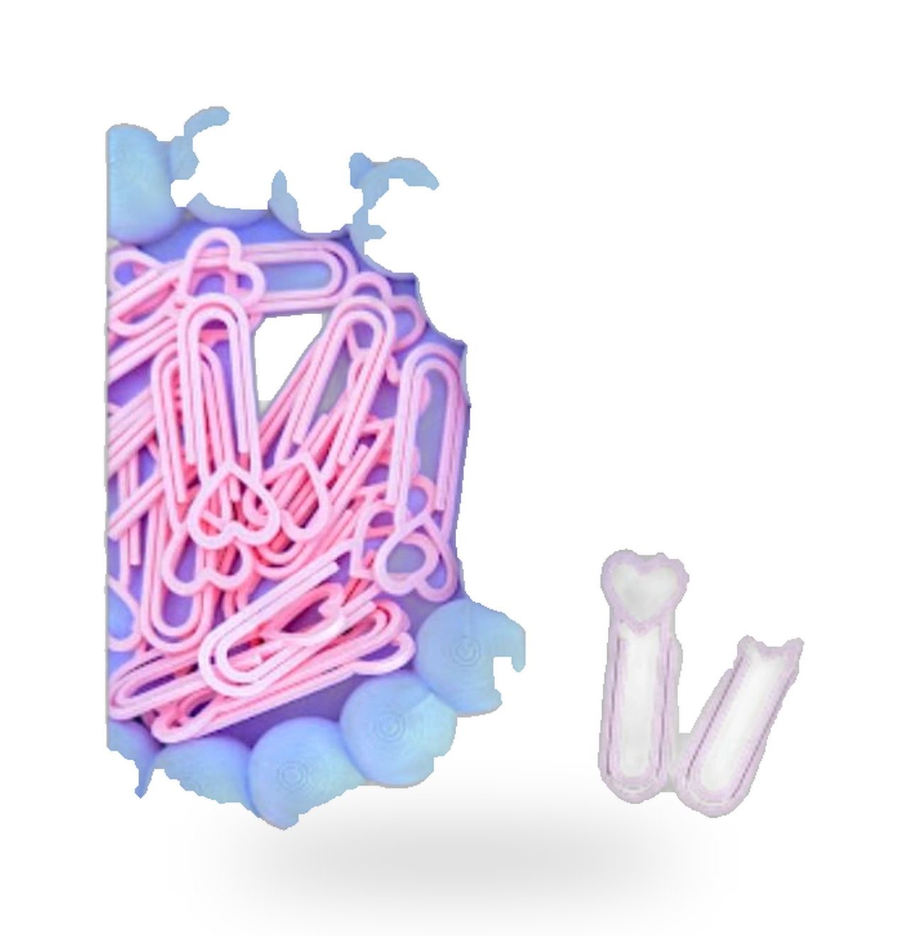 Clips de Coração — 8 Unidades impresso em 3D — papéis organizados com carinho — coleção papelaria da Mundo Encantado 3D