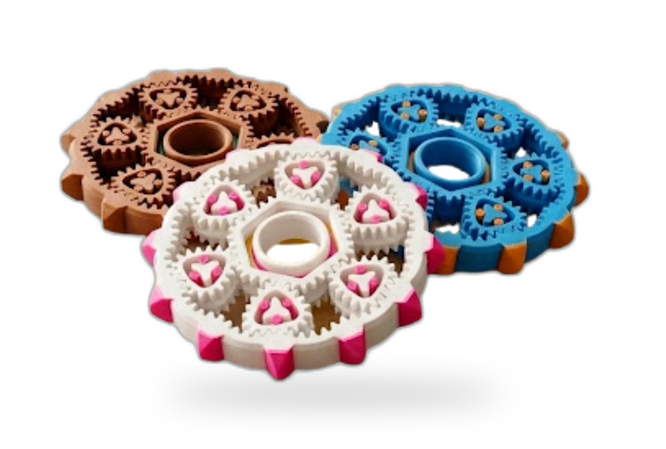 Fidget Spinner — Modelo 1 impresso em 3D — giro e movimento para as mãos — coleção sensoriais da Mundo Encantado 3D