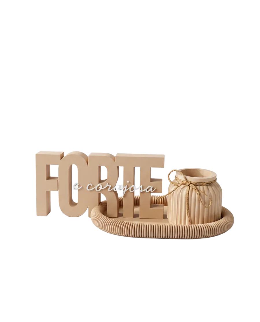 Kit Forte & Corajosa impresso em 3D — edição especial — coleção decoração da Mundo Encantado 3D
