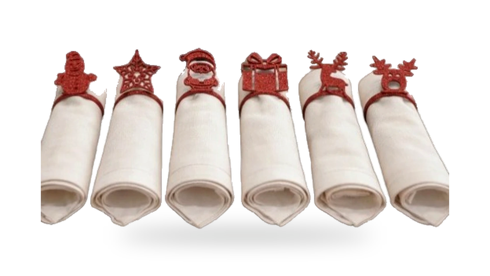 Conjunto de Anéis de Guardanapo de Natal impresso em 3D — 6 modelos para a ceia — coleção natal da Mundo Encantado 3D