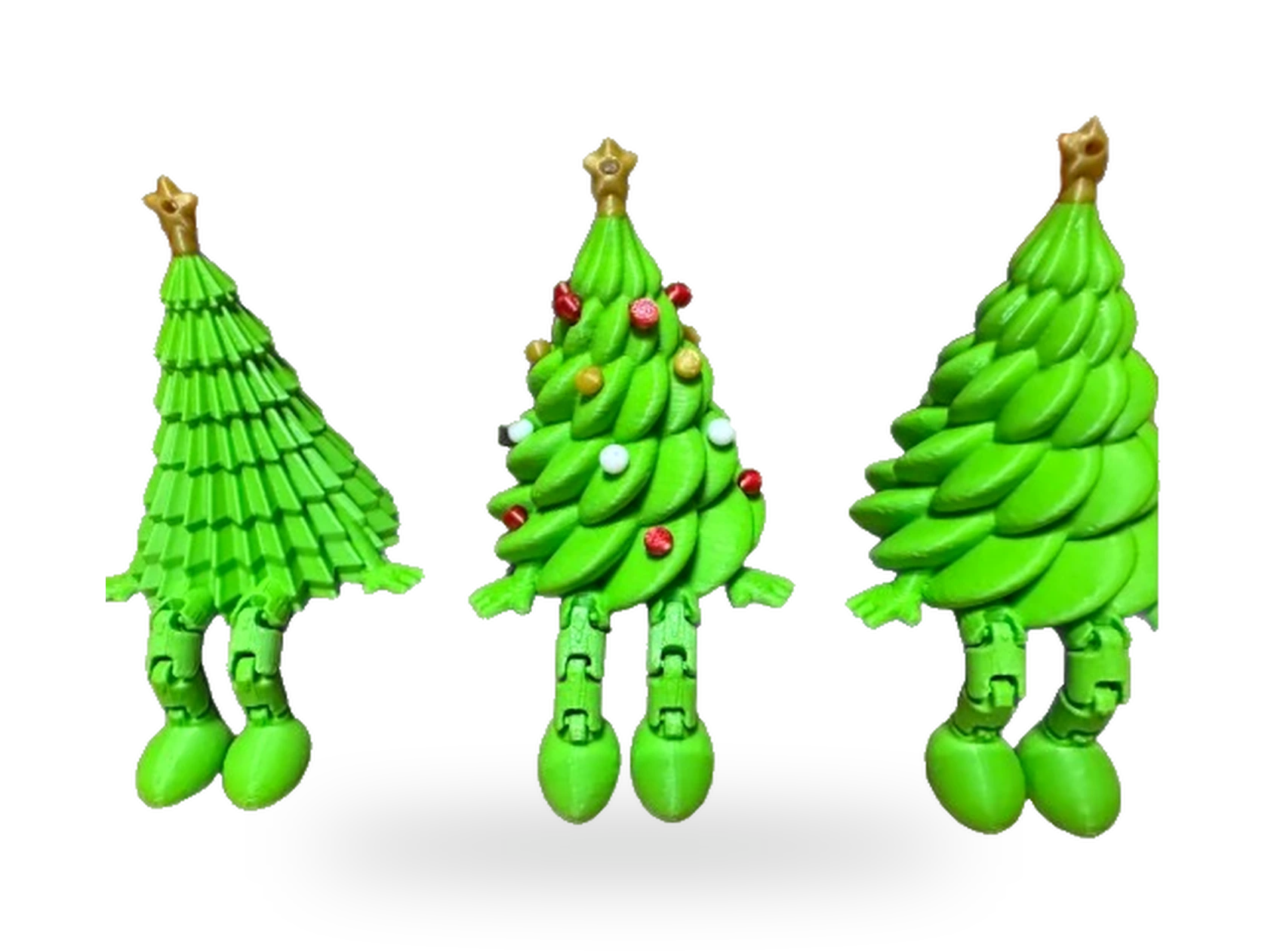 Árvore de Natal Articulada impresso em 3D — com "pezinhos" e bolinhas coloridas — coleção natal da Mundo Encantado 3D