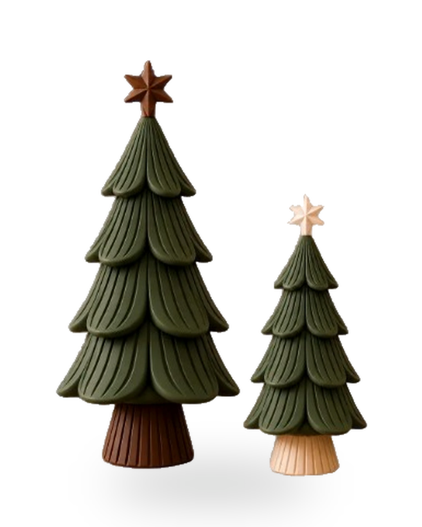 Árvore de Natal Minimalista Japandi impresso em 3D — estilo japandi, camadas texturizadas — coleção natal da Mundo Encantado 3D