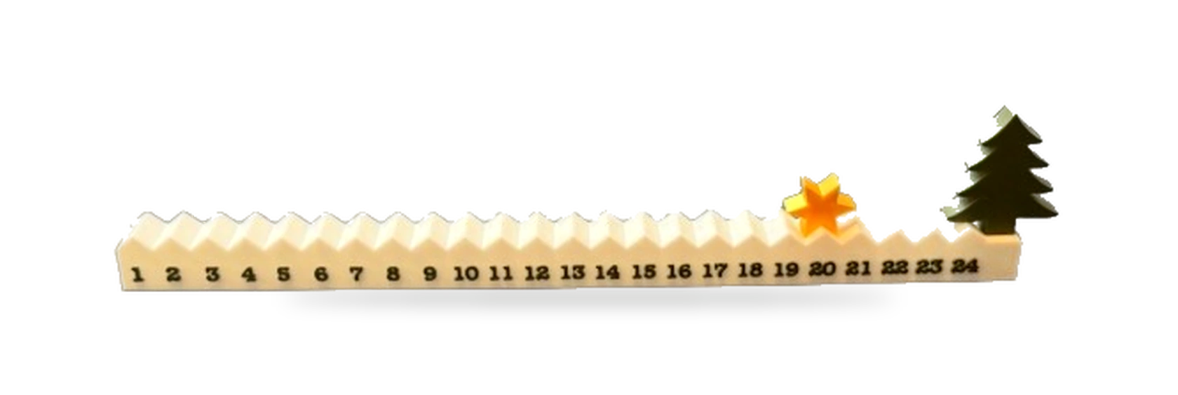 Contagem Regressiva Estrelada de Natal impresso em 3D — 24 dias até o Natal — coleção natal da Mundo Encantado 3D