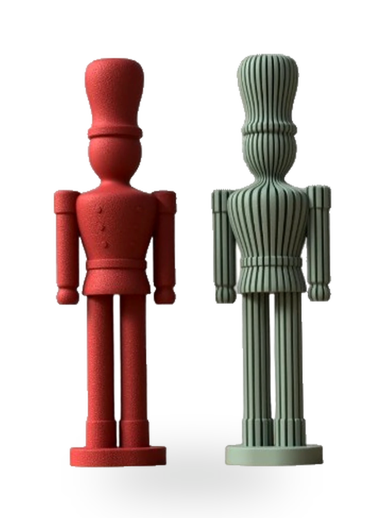 Decoração de Quebra-Nozes impresso em 3D — soldado clássico, dois acabamentos — coleção natal da Mundo Encantado 3D