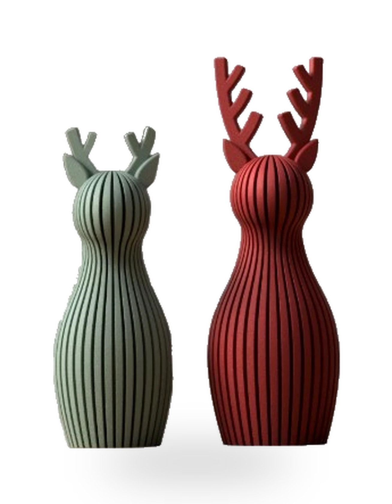 Rena Natalina impresso em 3D — galhada detalhada, corpo texturizado — coleção natal da Mundo Encantado 3D