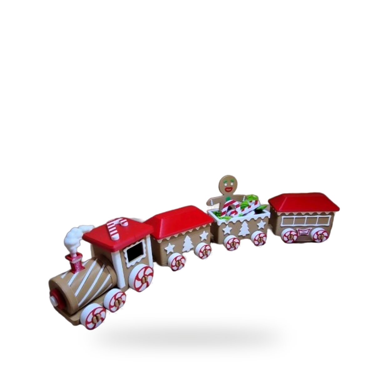 Trem de Natal de Pão de Mel impresso em 3D — estilo gingerbread — coleção natal da Mundo Encantado 3D